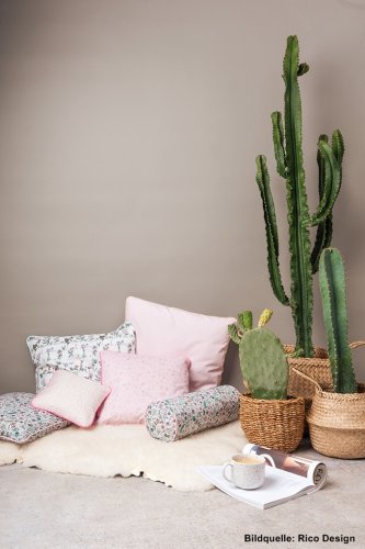 Baumwolle - Blumen - rosa metallic - Hygge - Rico Design